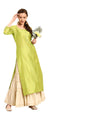 Varanga Women Olive Green Solid Straight Kurta