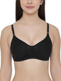 Clovia Womens Cotton Non Padded Wire Free Full Coverage Bra Black