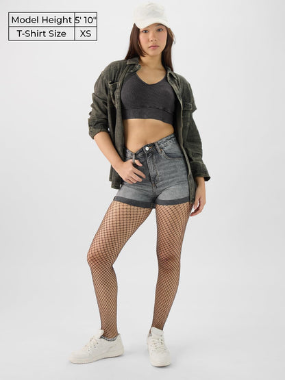 The Souled Store Solids: Light Grey Women and Girls Sleeveless Round Neck Bralette Top