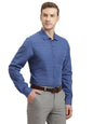 Turtle Men 100% Cotton Slim Fit Blue Checkered Full Sleeve Formal Shirt