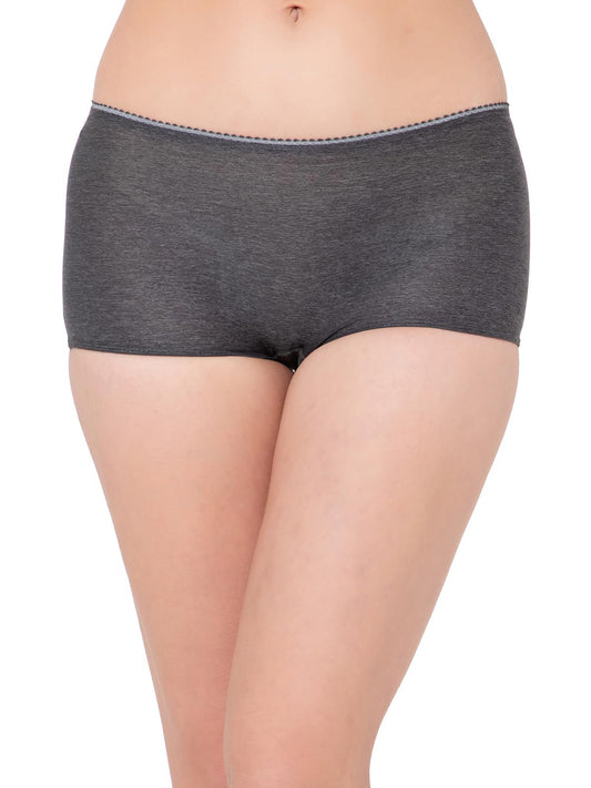 Clovia Womens Mid Waist Boyshorts (PN3499A05_Grey_XL)