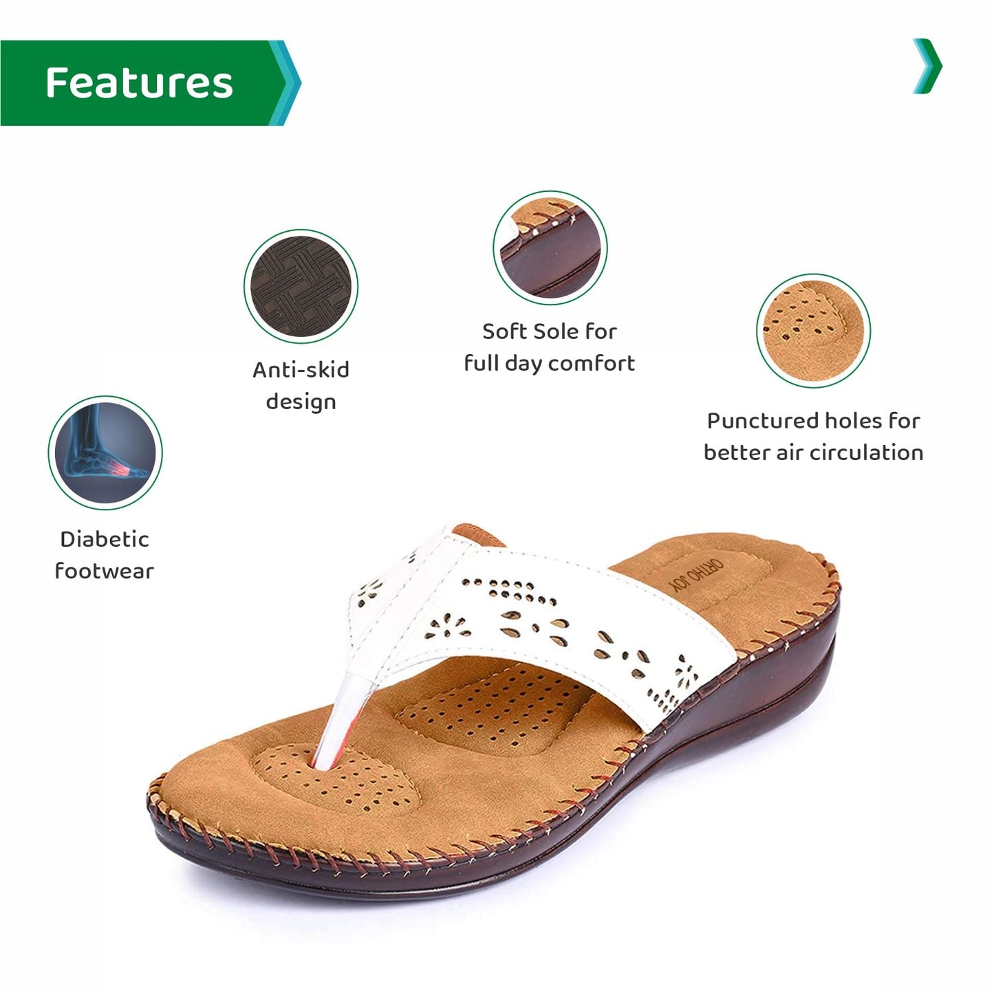 Ortho Joy Extra Soft Doctor Ortho Slippers For Men - 4Uk