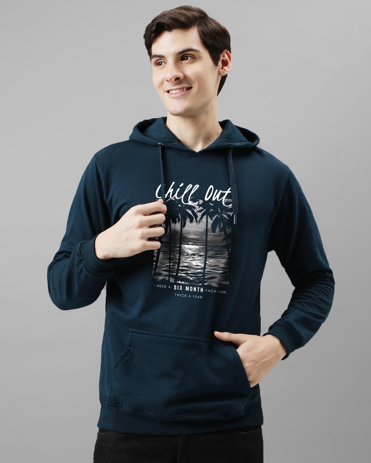 ADRO Hoodies for Men | Printed Hoodie for Men | Cotton Hoodie | Mens Hoodies | Sweatshirt for Men | Hooded Hoodie | H24-CHILL-SB