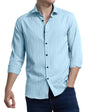 Finivo Fashion MenS Solid Regular Fit Textured Shirts_Sky