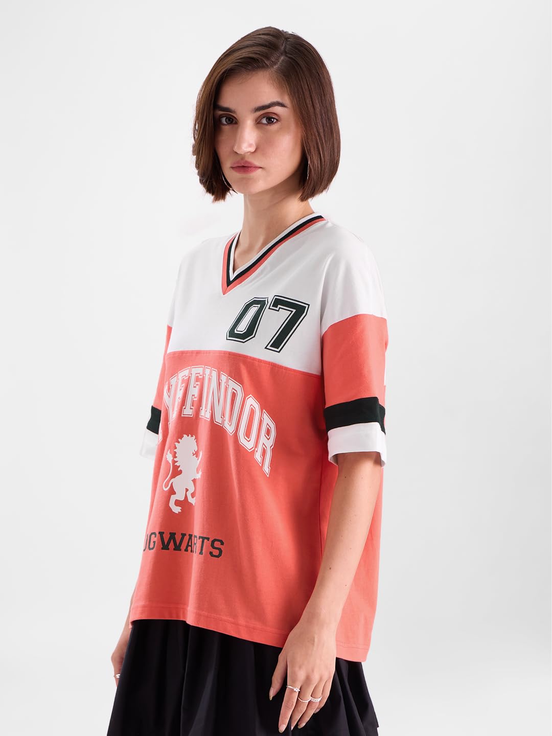 The Souled Store Official Harry Potter: House GryffindorWomen Oversized T-Shirts Oversized T Shirts for Women T-Shirt Girls Cott