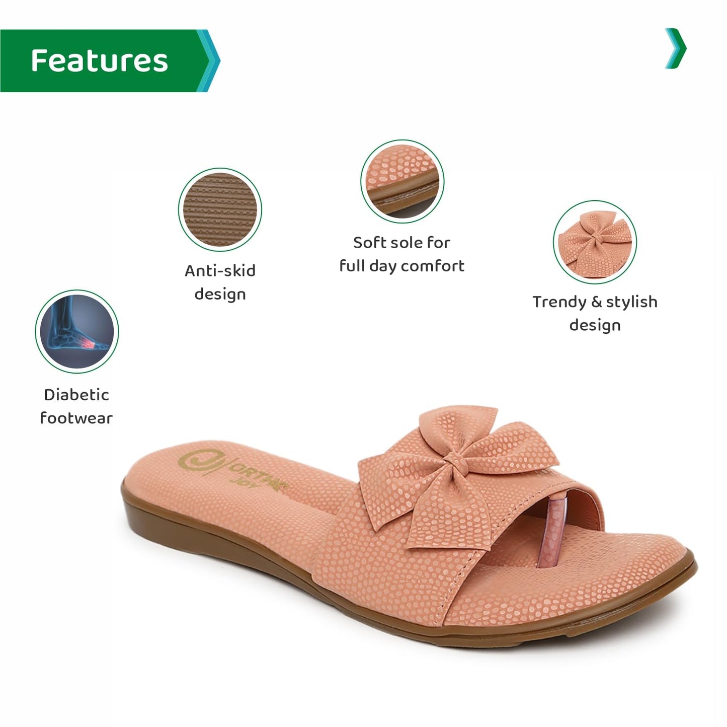 Ortho Joy Fancy Doctor Slipper For Women | Comfortable Stylish & Fashionable Footwear For Women