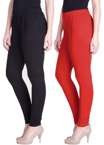 Lyra Cotton Premium Churidar Leggings For Women (Pack Of 2)