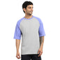 Nobero MenS Colorblock Oversized Fit T-Shirt (1M-Twts-R0103-Bl_Grey Melange