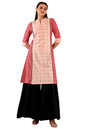 W For Woman Light Red Geometric Printed Regular Kurta