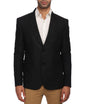 WINTAGE Mens Linen Tailored Fit Solid Evening/Casual Blazer Coat Jacket : Black