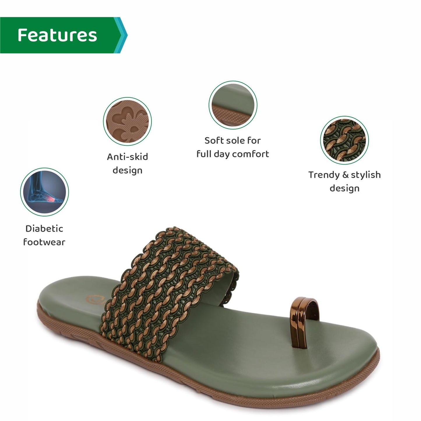 Ortho Joy Fancy Doctor Slippers | Soft Chappal For Women | Casual Flat Sandals