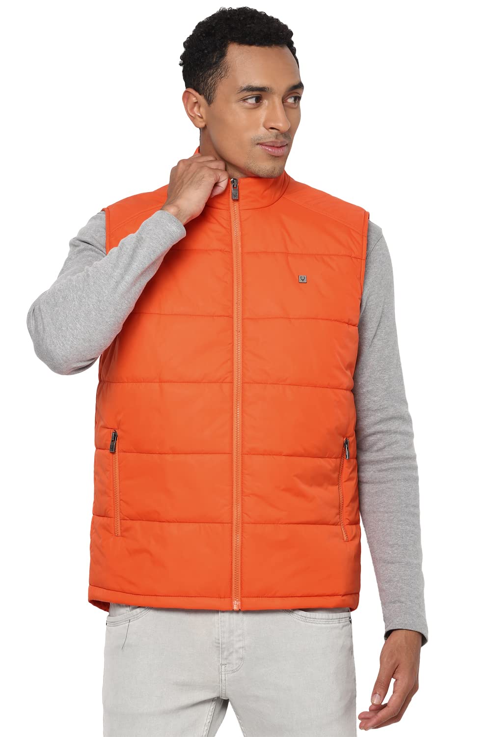 Allen Solly Men Printed Casual Sleeveless Jacket
