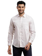 Turtle Men Cotton Tencel Regular Fit Light Pink Printed Full Sleeve Formal Shirt