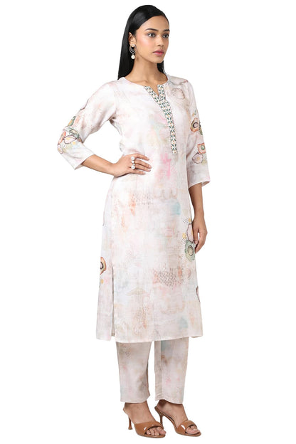 Soch WomenS Linen Kurta Set (Cws5Ks10696A_Beige