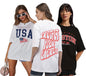 Juneberry Pure Cotton Oversized Loose Baggy Fit Drop Shoulder Half Sleeve Cool Front & Back Graphic Printed Round Neck T-Shirt F
