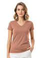 Juneberry Women Solid V Neck Pure Cotton T-Shirt