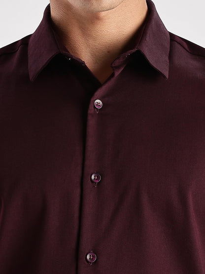 ADRO Mens Slim Fit Solid Casual Shirts | Plain Satin Evening Shirt | Stylish Office or Party Shirt | All Day Fresh Spread Colla