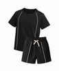 Kyda Kids 100% Pure Cotton Solid Short Sleeve Oversized Tshirt And Shorts Co-Ords Set For Boys(Pack Of 1)