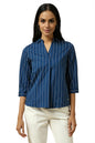 Allen Solly Women Regular Fit Striped Casual Cotton Top