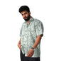 Brown Culture MenS Cotton Blend Leaf Print Shirt With Spread Collared Half Sleeves Standard Length And Button Down Closure Type