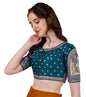 Vihu Fashion Womens Heavy Embroidery Coding with Sequins and Diamond Work Half Sleeves Fancy Cutwork Readymade Saree Blouse.(Pa