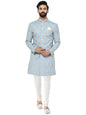 Kisah Sherwani For Men Wedding  Printed Indo Western Sherwani With Churidar | Designer Ethnic Outfit For Groom & Festivals, Blue