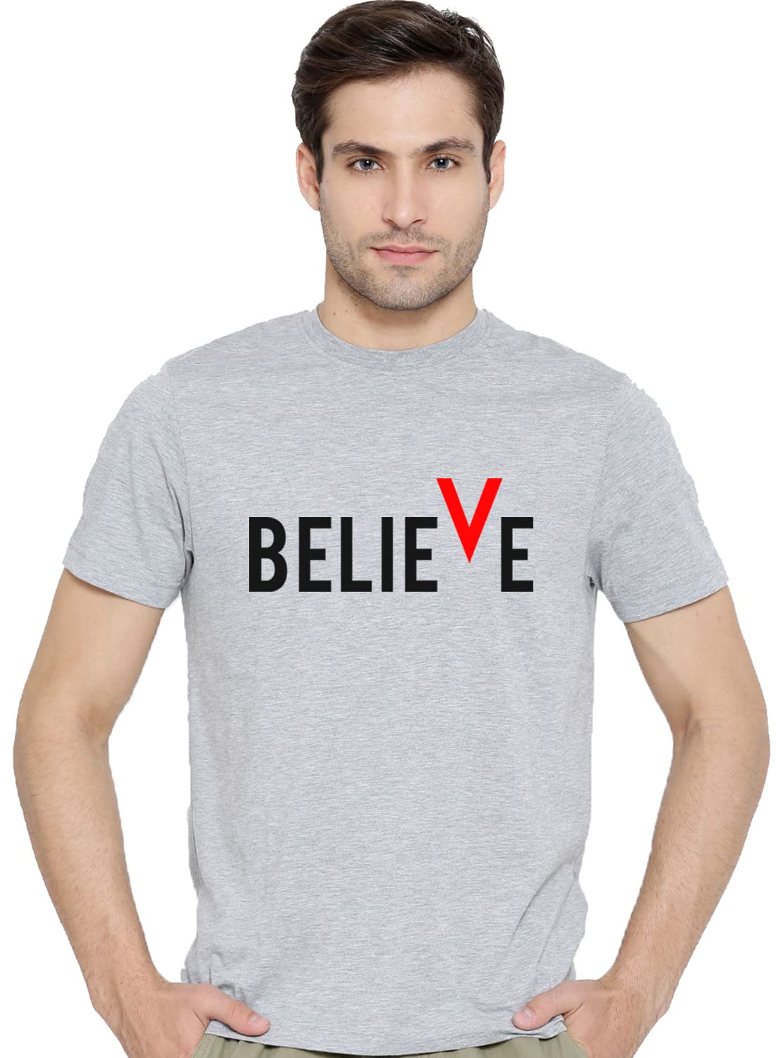ADRO Men's Believe Design Printed T-Shirt (2XL)