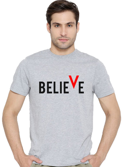 ADRO Men's Believe Design Printed T-Shirt (2XL)