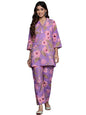 Varanga Women Lavender Floral Printed Cotton Co-Ords