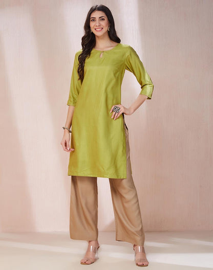 Fabindia WomenS Viscose Silk Embroidered Regular Kurta (1037236Green_Green