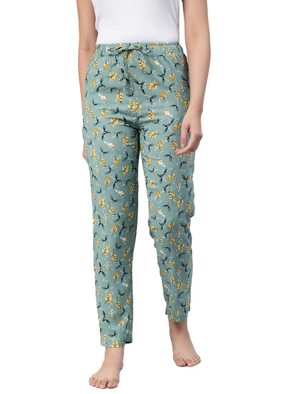 Lyra WomnS Printed Rayon Pyjama With Zipper Pocket