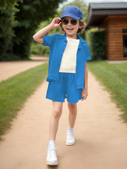 A.T.U.N. (ALL THINGS UBER NICE) Boys Solid Two Piece Set | Co-Ord Set for Boys