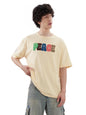 The Souled Store Peace Men and Boys Short Sleeve Round Neck Off-White Cotton Oversized T-Shirts