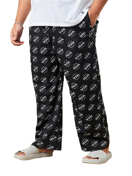Bewakoof Mens All Over Printed Oversized Fit Cotton Plus Size Pyjama_628786_Black_3XL