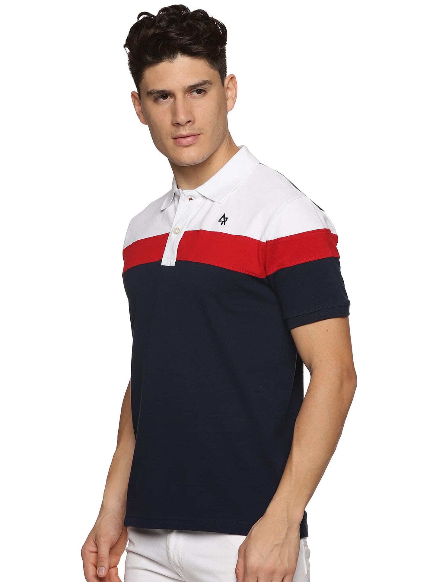ADRO Premium Polo T-Shirt for Men (PN23-S5-WHRDNB-WH_White)
