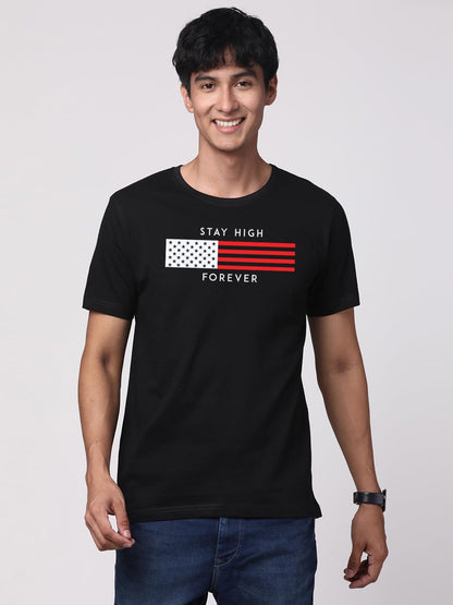 ADRO Mens Flag Printed Cotton T-Shirt_RN24-L2-FLAG-BL
