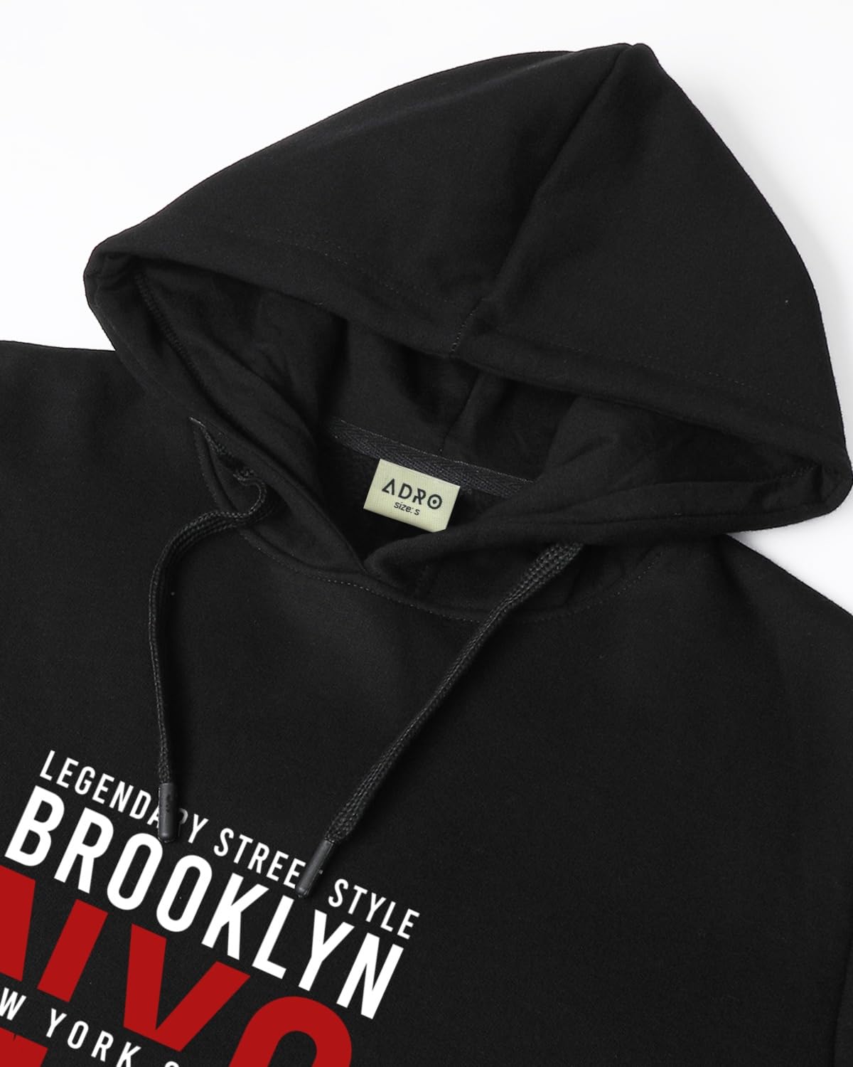 ADRO Men's Cotton Blend Neck Hooded Sweatshirt (H24-NYC-BL)