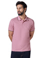 XYXX Accent Solid Halfsleeve Polo Tshirt for Men Blush Pink