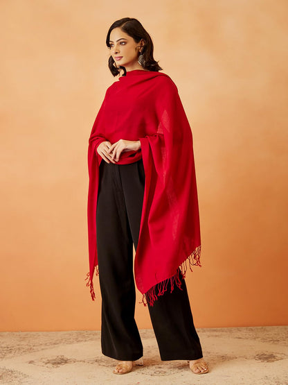 Pashmoda Women Rahmat Fine Wool Melange Stole (Size 28x80 Inches)