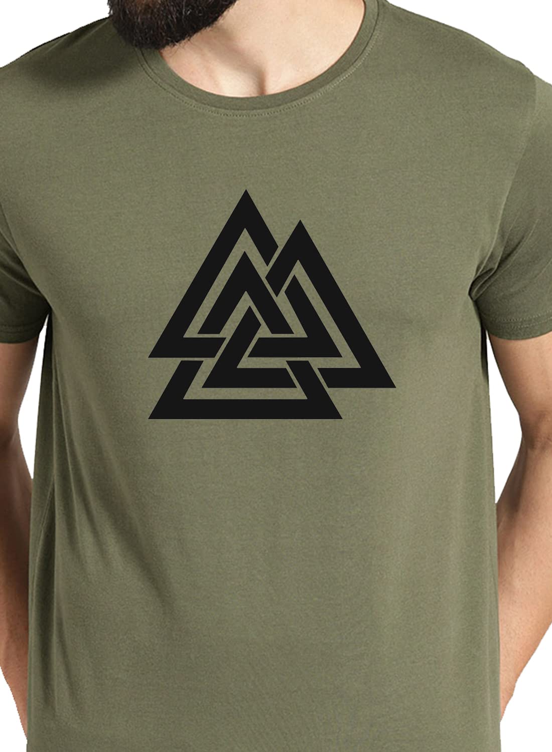 ADRO Triangle Mens Printed T-Shirt (RNR-M-TKT-OL_Olive)
