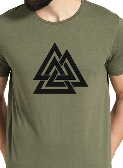ADRO Triangle Mens Printed T-Shirt (RNR-M-TKT-OL_Olive)