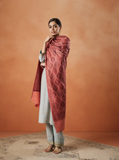 Pashmoda Women Shabnam Kashmiri Jamawar Woven Shawl (Size: 101X203 CM)