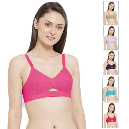 Rupa Women Softline Chanderkiran Full Coverage, Non-Padded, Wireless Cotton Everyday Bra with Adjustable Straps, Pack of 6 Multi