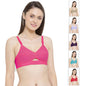 Rupa Women Softline Chanderkiran Full Coverage, Non-Padded, Wireless Cotton Everyday Bra with Adjustable Straps, Pack of 6 Multi