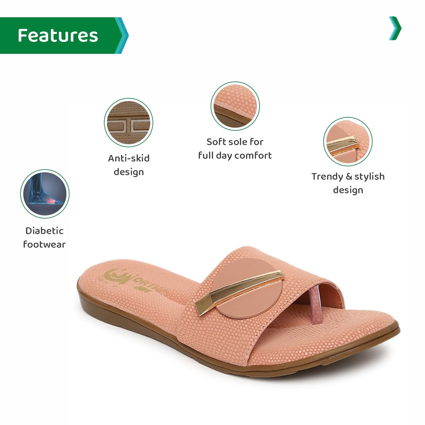 Ortho Joy Fancy Doctor Slipper For Women | Comfortable Fashionable Footwear For Women