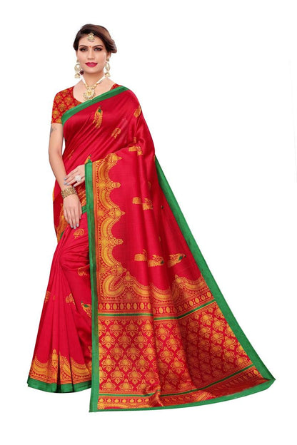 ANNI DESIGNER Women's Printed Saree and Printed Kurti (RUTI-SK-6M (5))