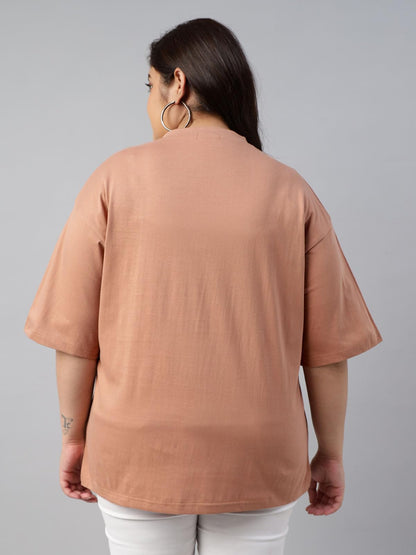 Juneberry 100% Pure Cotton Oversized Baggy Fit Drop Shoulder Solid Core Plus Size T-Shirt Combo For Women (Pack Of 2) (Po2_Jb_Ps