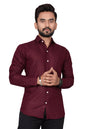 Besix MenS Cotton Blend Solid Shirt With Spread Collared Full Sleeve Button Closure Curved Hem Straight Length And One Pocket |