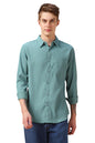 Dennis Lingo Men Blue Solid Rayon Regular Fit Full Sleeve Shirts