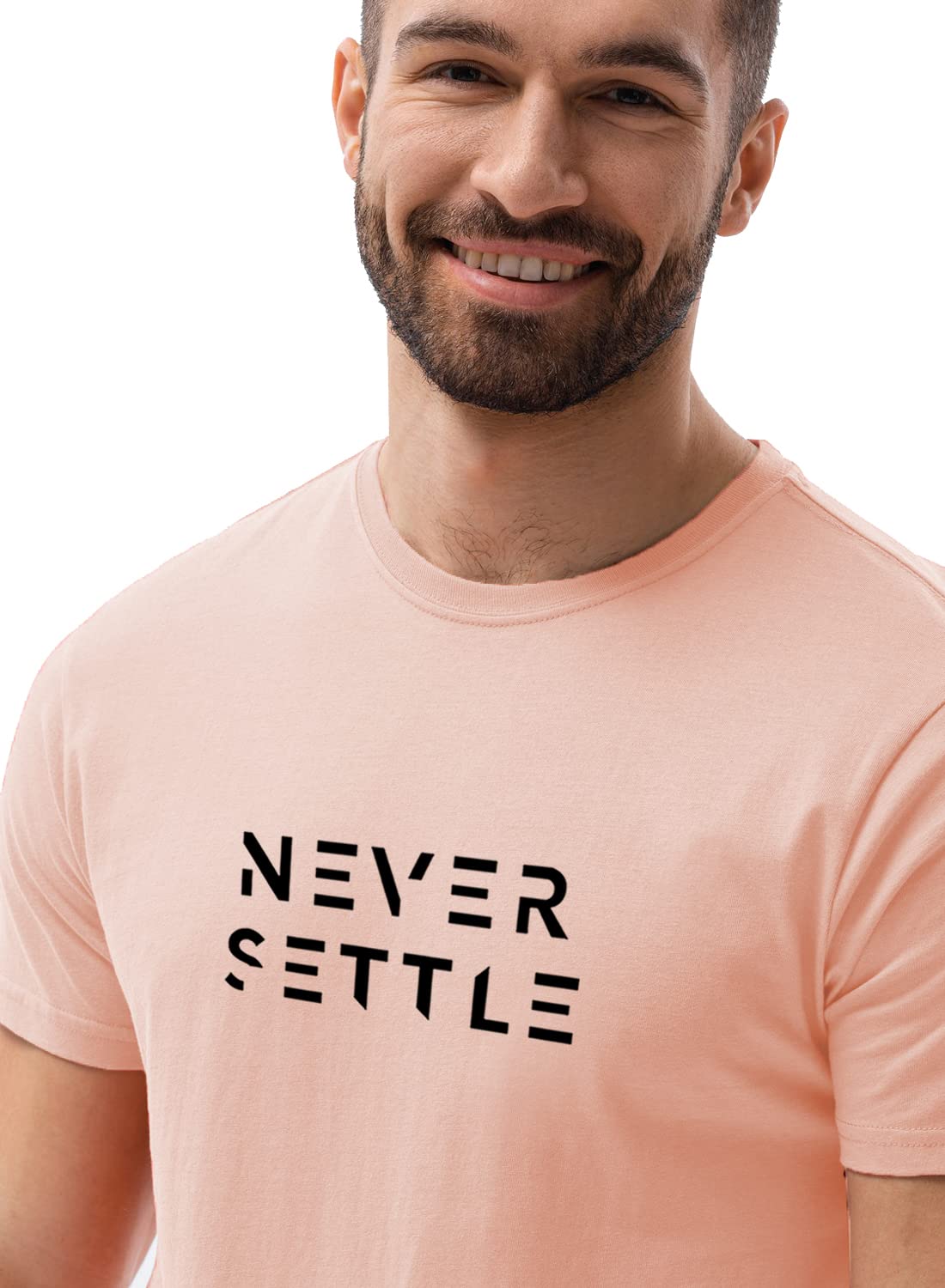 ADRO Mens Never Settle Cotton T-Shirt (RN22-03-SET-CO_Coral)